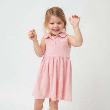 girls conch pink french terry tennis dress
