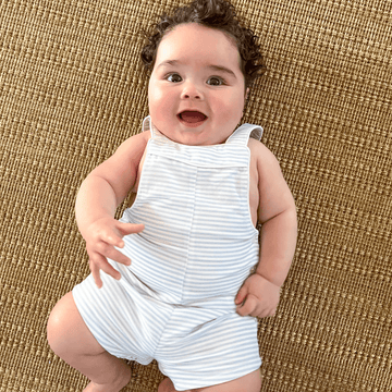 baby powder blue stripe overall