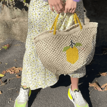The Jacksons Small Woven Soleil Tote Bag - Yellow - One Size