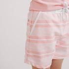 boys sorbet pink stripe boardie with pockets