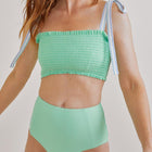 women's palm green high waisted bikini bottom