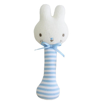 alimrose blue baby bunny stick rattle