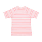unisex sorbet pink stripe short sleeve rashguard