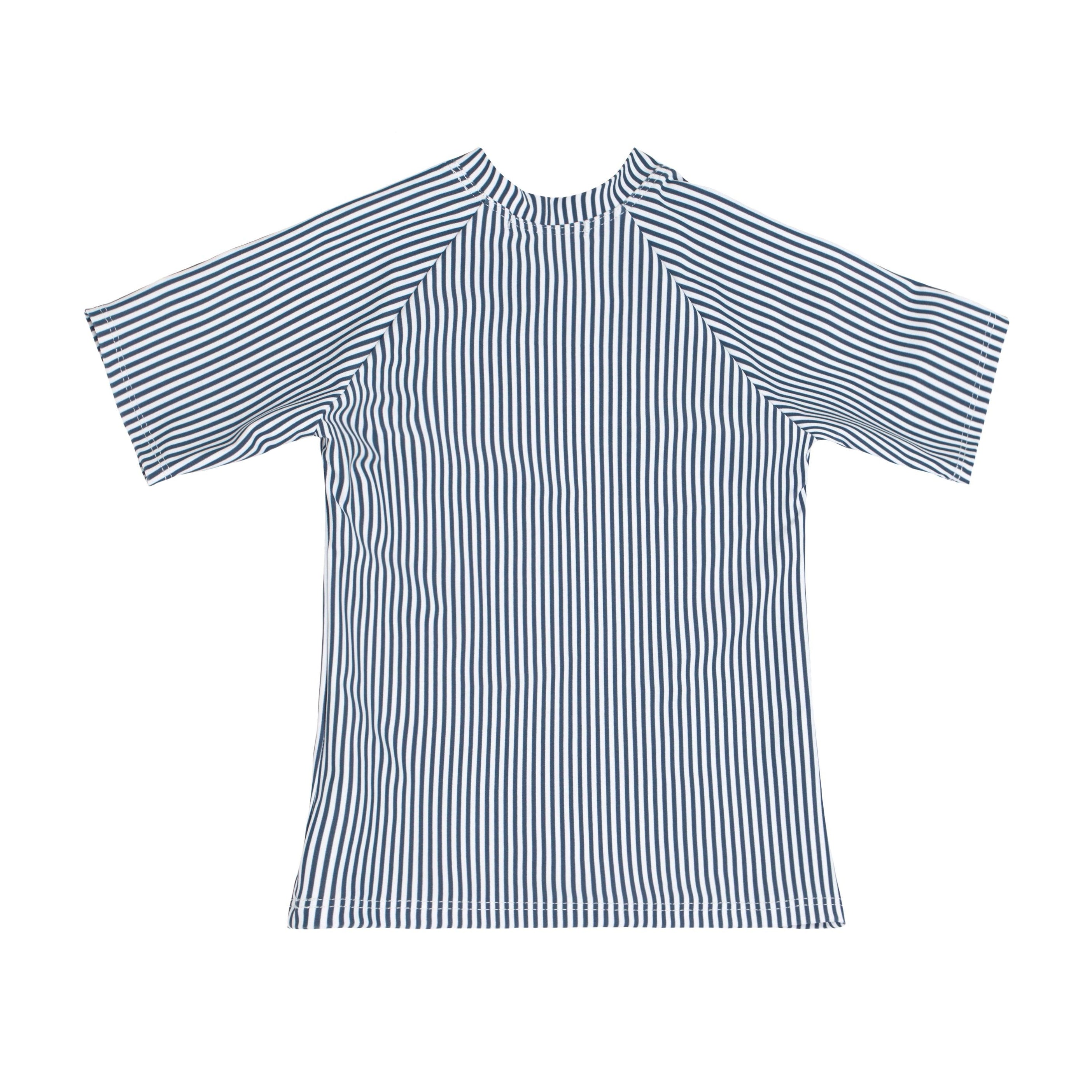 unisex navy stripe short sleeve rashguard – minnow