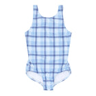 girls maritime plaid double bow one piece