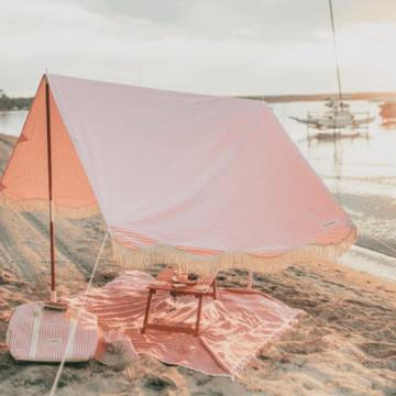 business & pleasure premium beach tent, pink stripe