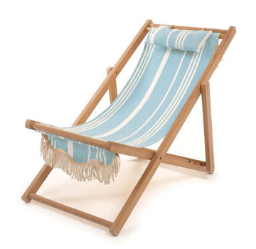 business & pleasure sling chair, vintage blue stripe