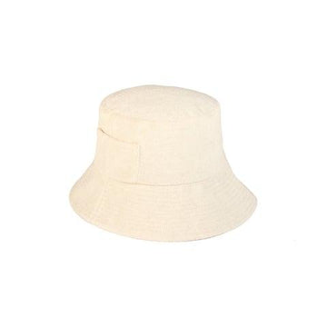 lack of color women's wave bucket hat, beige terry