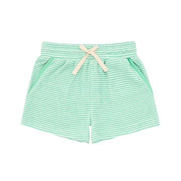 boys abaco green stripe french terry short