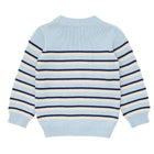 unisex light blue tricolor stripe knit sweater