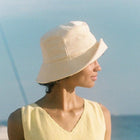 lack of color women's wave bucket hat, beige terry