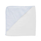 louelle pale blue gingham hooded towel and wash glove