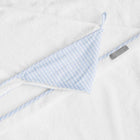 louelle pale blue gingham hooded towel and wash glove
