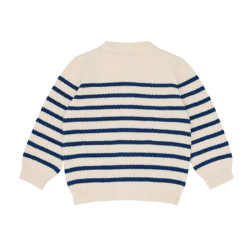 unisex breton stripe knit cardigan