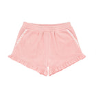 girls conch pink ruffle french terry shorts
