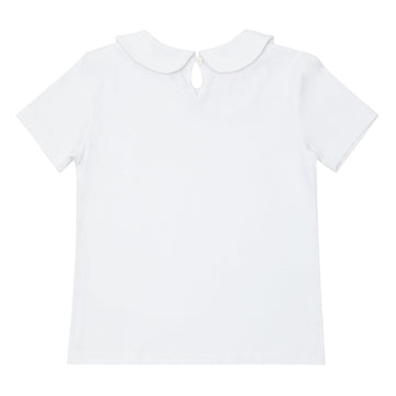 unisex white peter pan collar shirt